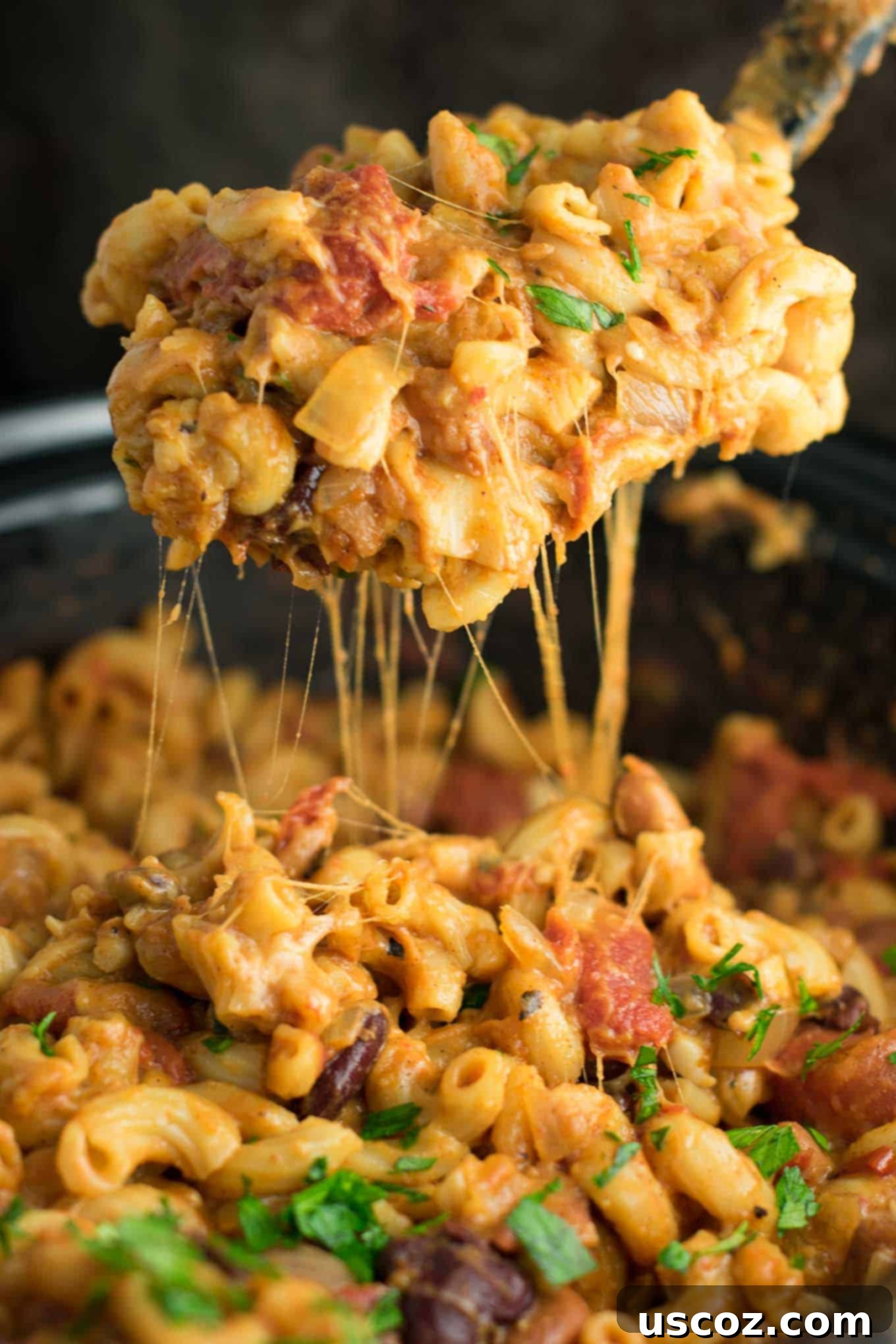 Simmered Plant-Based Chili Mac 13 vegetarian crock pot chili mac
