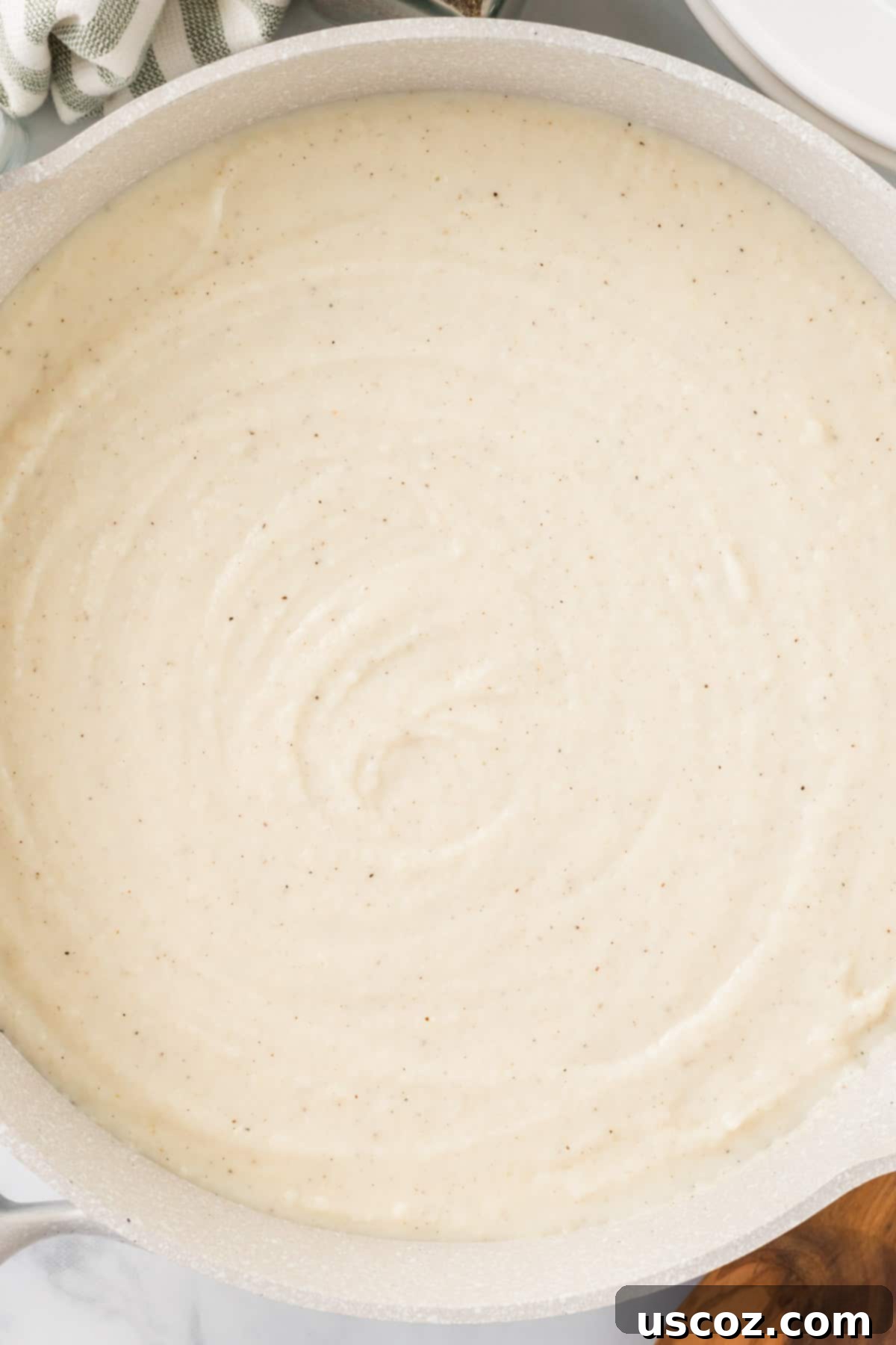 Creamy Cauliflower Alfredo 14 up close creamy cauliflower white sauce