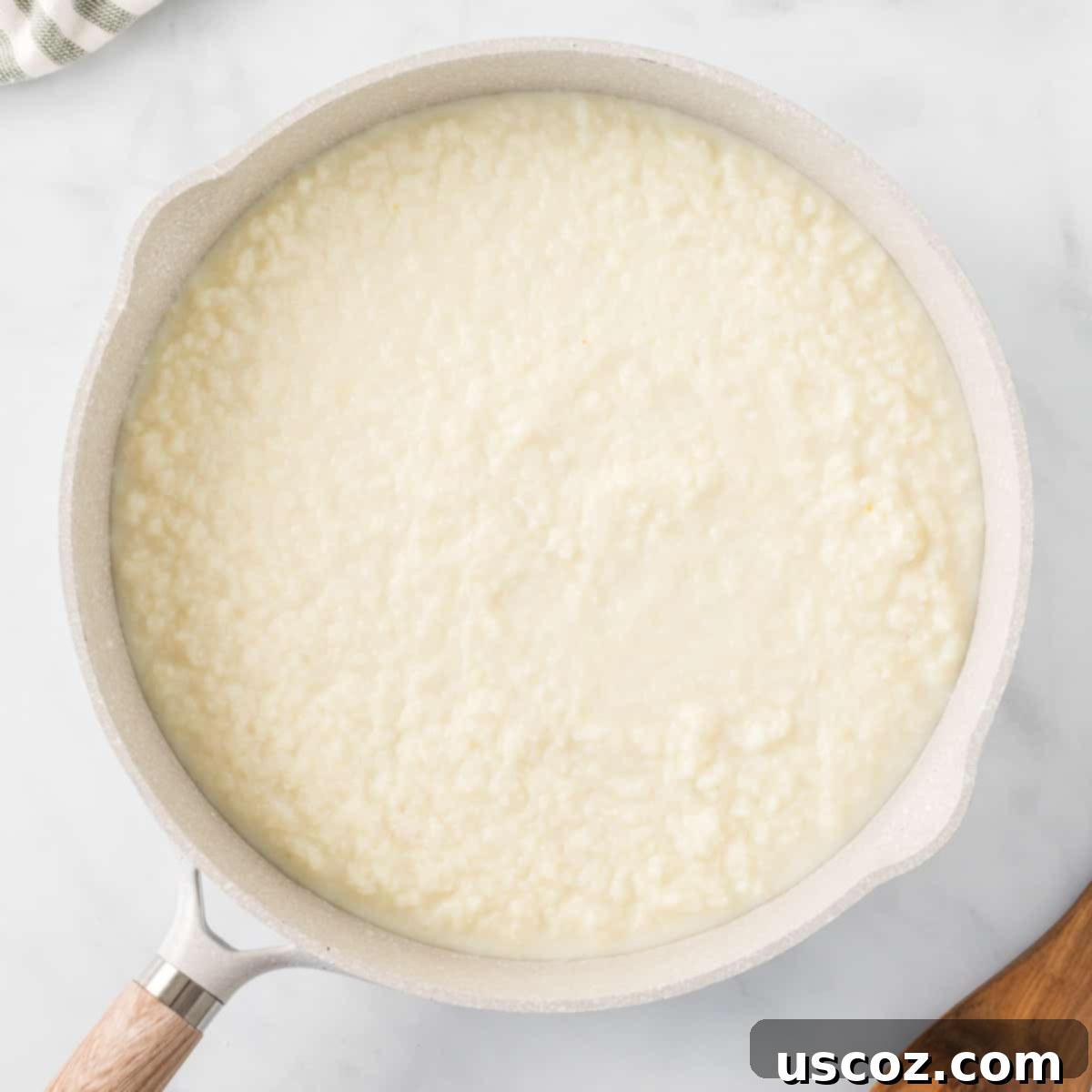 Creamy Cauliflower Alfredo 8 cauliflower sauce in a skillet