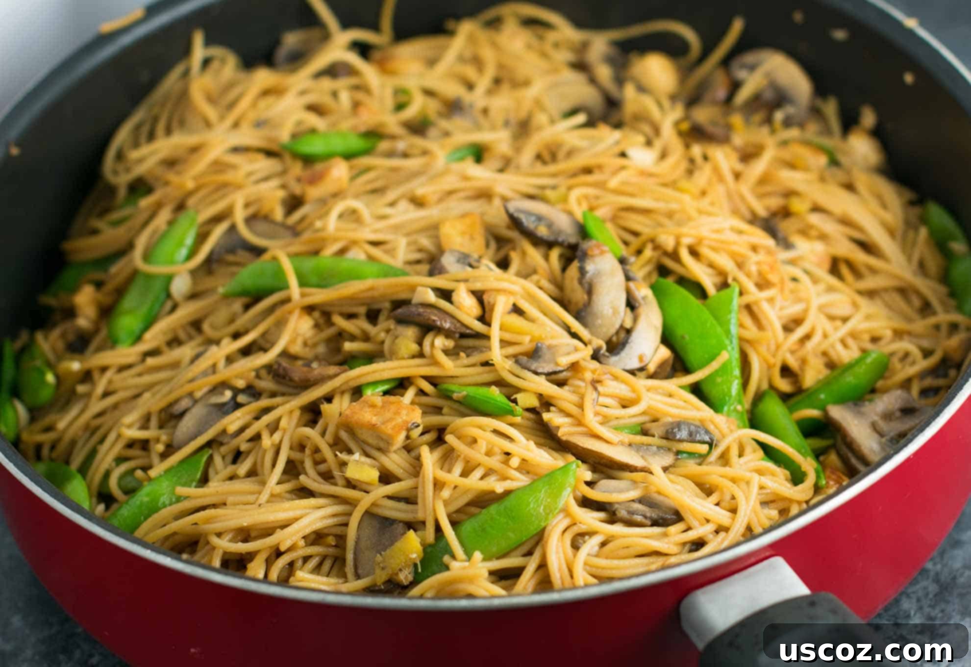 Effortless Tofu Lo Mein 8 Easy Tofu Lo Mein recipe with fresh vegetables and a simple sauce. Ready in minutes and packed full of protein! #tofu #lomein #vegan #vegetarian