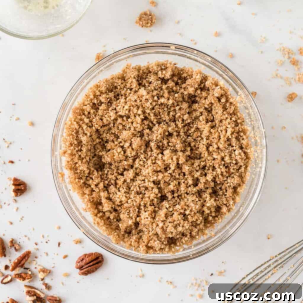Ultimate Gluten Free Sweet Potato Casserole 13 ingredients to make the gluten free pecan topping mixed together
