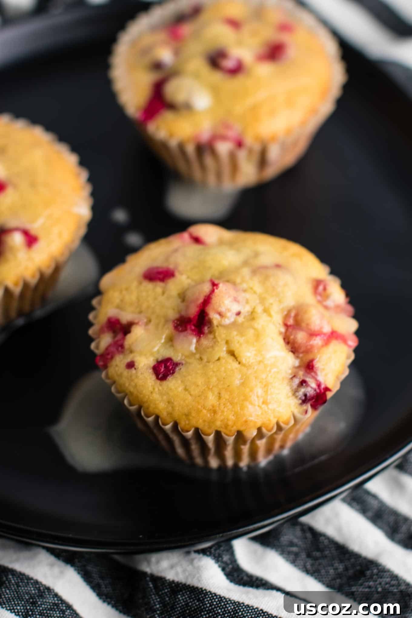 Wholesome Cranberry Orange Muffins 4 Muffin batter with fresh cranberries folded in, ready to be scooped into liners.