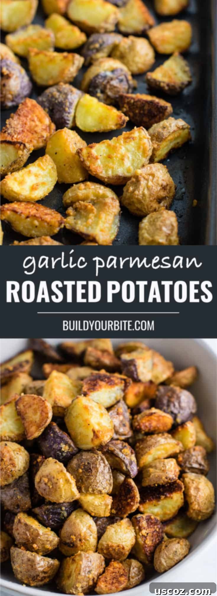 Easy garlic parmesan roasted potatoes recipe #garlicparmesanpotatoes #sidedishes #potatoes