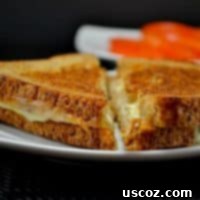 Ultimate Muenster Grilled Cheese 2 Close-up of a Muenster Grilled Cheese Sandwich
