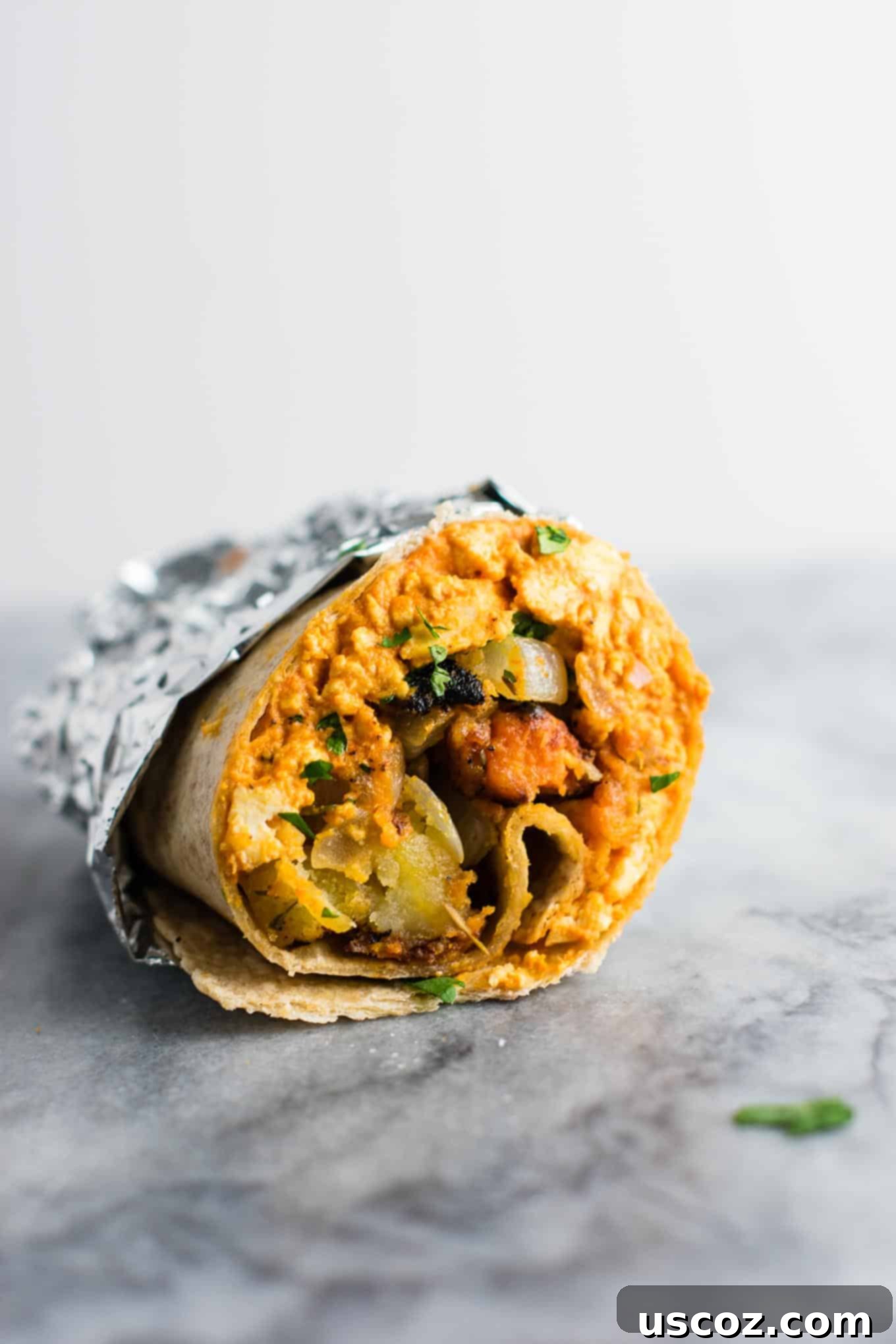 Plant-Based Breakfast Burrito Bliss 15 A delicious vegan meal prep recipe, possibly a burrito, showing its savory filling.
