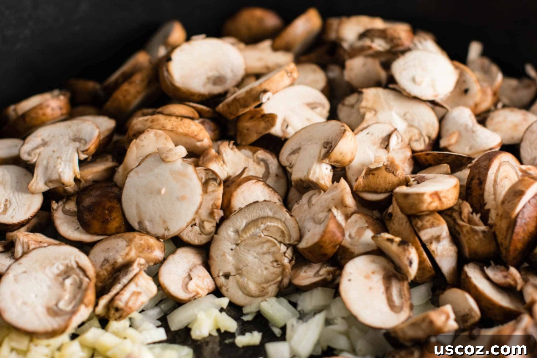 Delicious Vegetarian Spaghetti Sauce 6 sliced baby bella mushrooms