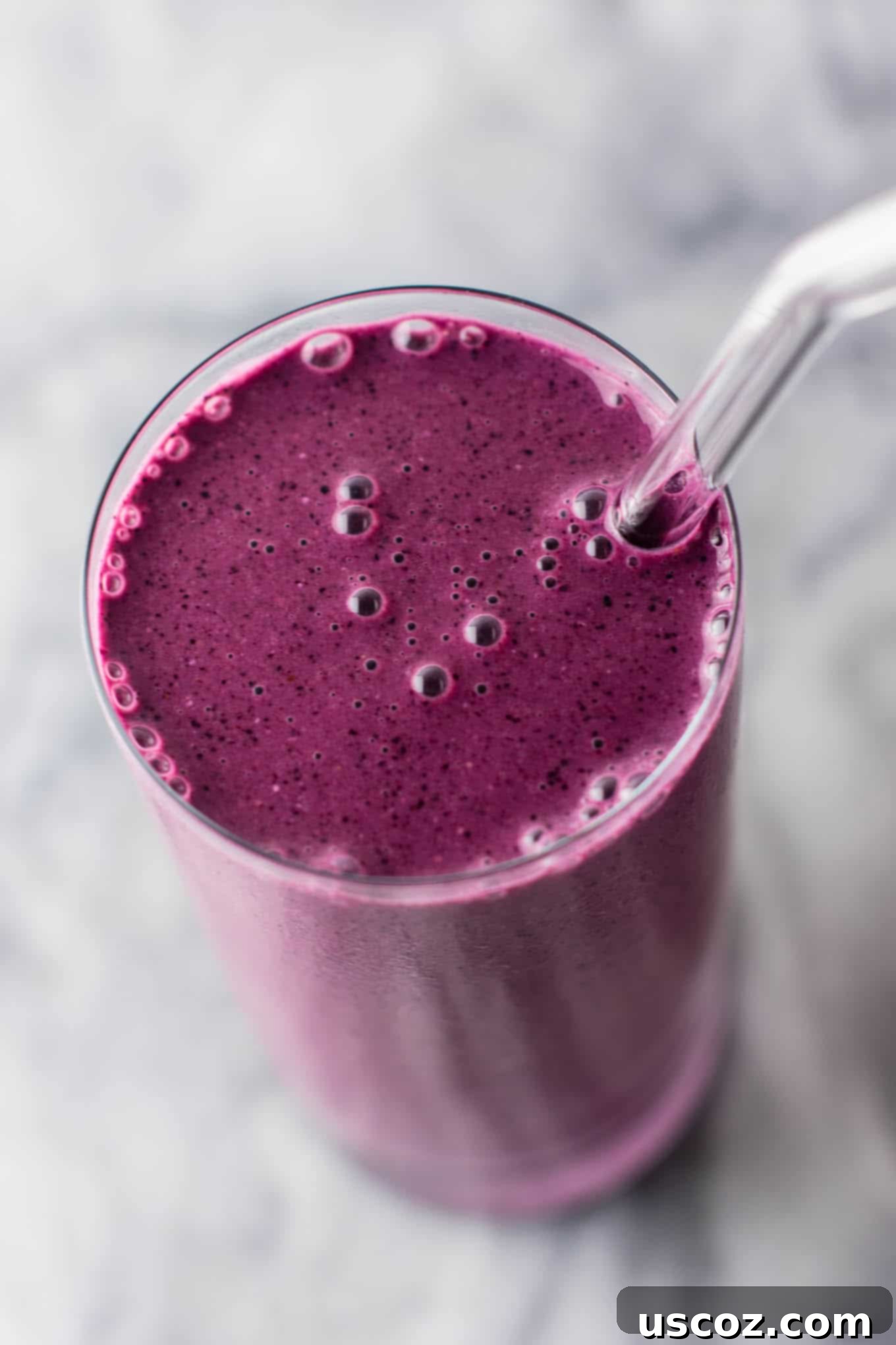 Blueberry Pie Bliss Blend 3 Healthy blueberry pie smoothie recipe with greek yogurt and rolled oats. A breakfast or dessert full of juicy blueberry flavor! #healthy #blueberrysmoothie #blueberrypiesmoothie #vegetarian #greekyogurt #lemonzest #glutenfree