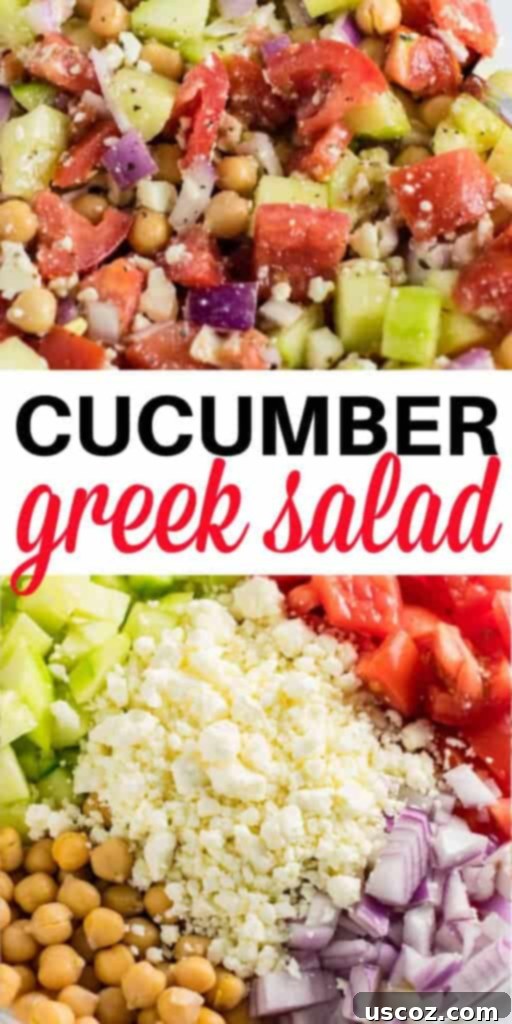 Tangy Greek Cucumber Delight 9 image with text "cucumber greek salad"