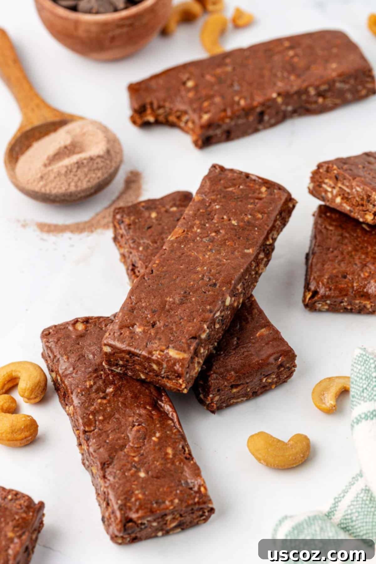 Chocolate Cashew Protein Bars 14 chocolate cashew protein bars