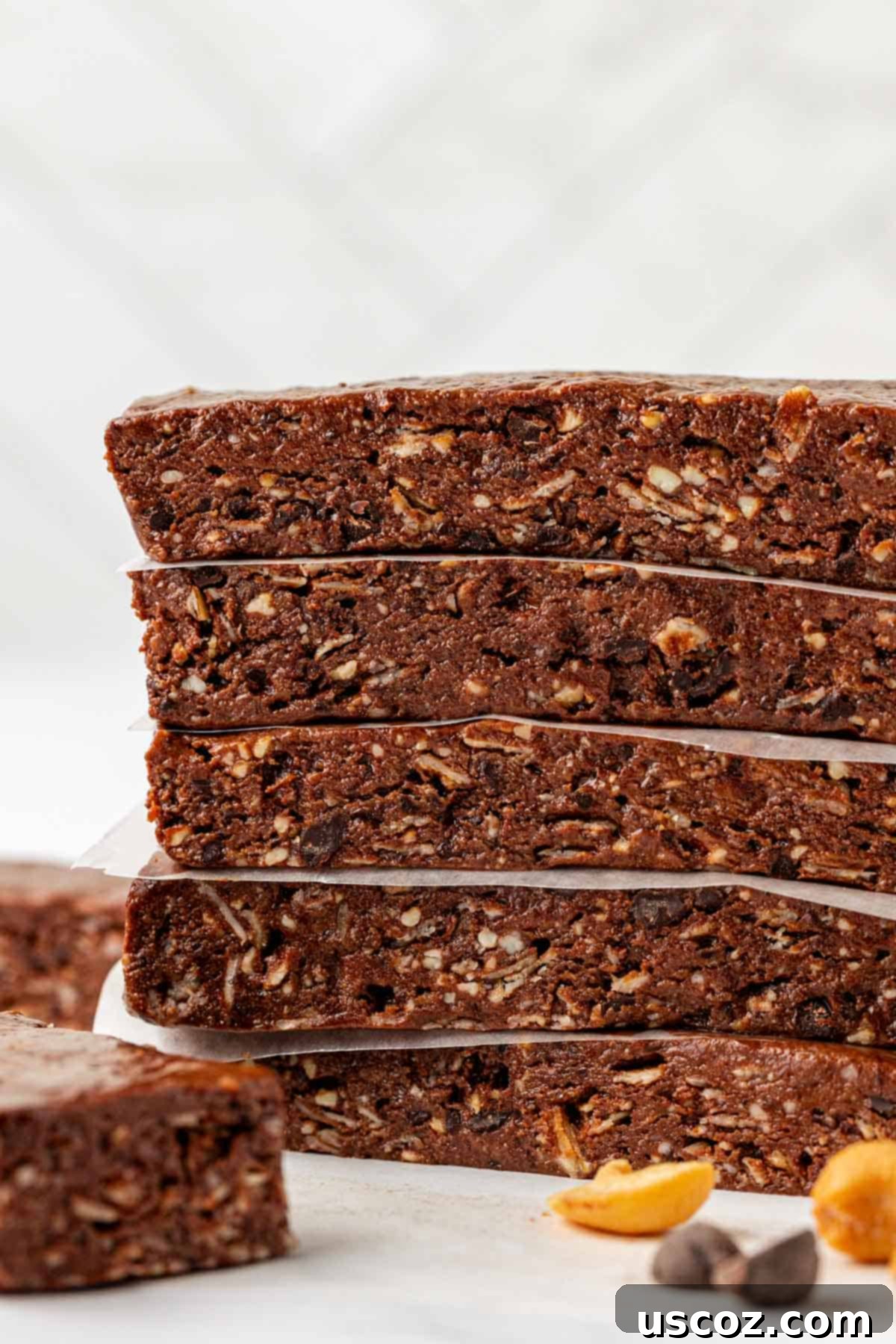 Chocolate Cashew Protein Bars 3 chocolate cashew protein bars