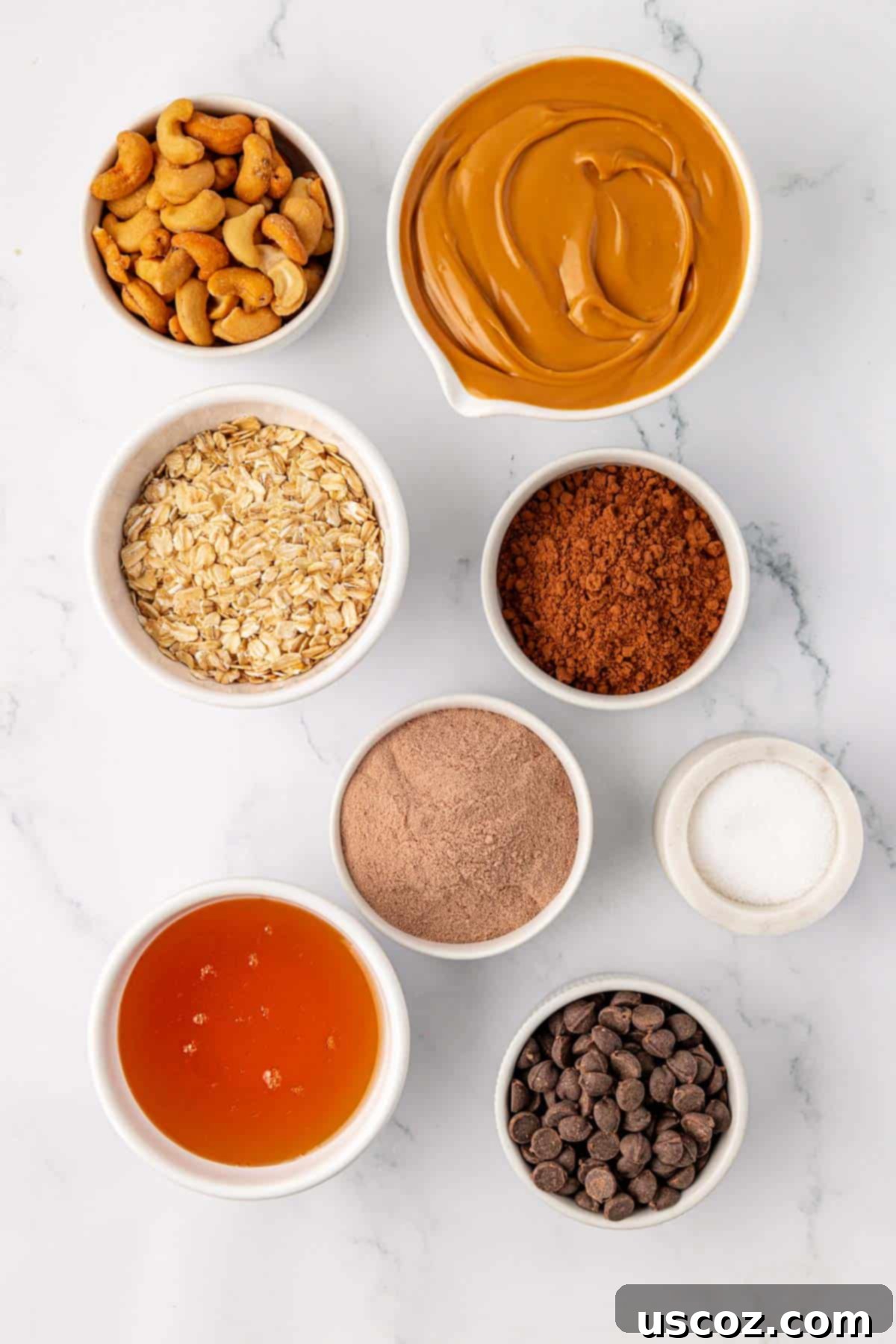 Chocolate Cashew Protein Bars 4 ingredients needed to make chocolate cashew protein bars