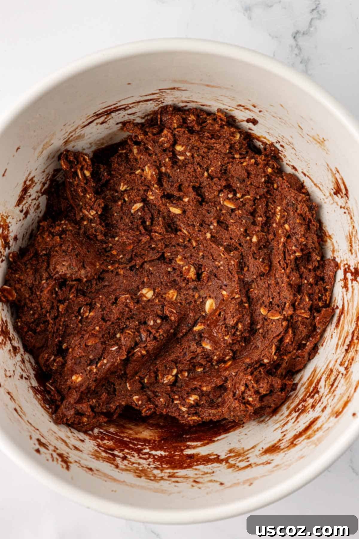 Chocolate Cashew Protein Bars 8 protein bar batter mixed together