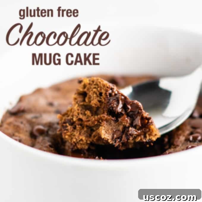 how to make a chocolate mug cake with oat flour and coconut flour. This is the BEST texture gluten free mug cake!