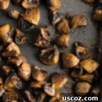 No-Fuss Roasted Mushrooms 8 Quick and easy roasted mushrooms recipe. Perfect healthy side dish! #sidedish #roastedmushrooms #vegan #meatless #mushrooms #dinner #vegetables