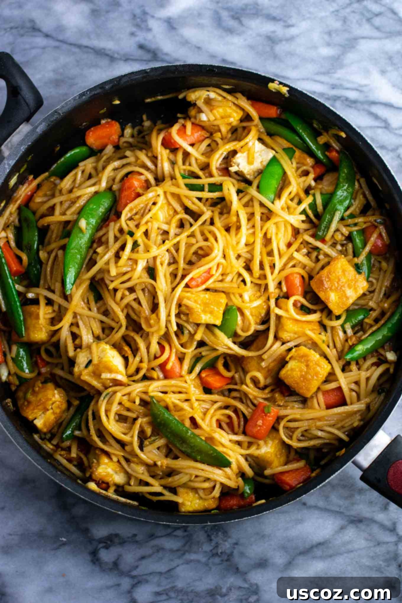 Stir Fry Stars: Essential Veggies 29 stir fry noodles with tofu in a large skillet