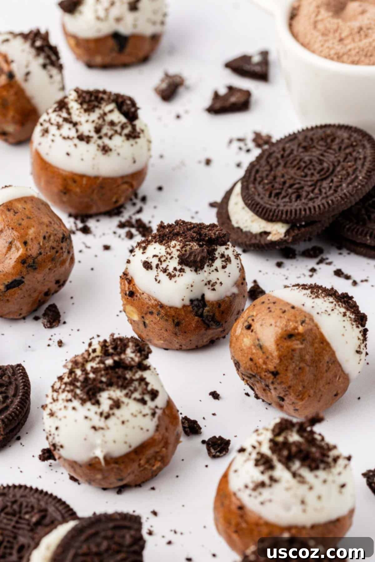 Cookies and Cream Protein Balls 8 cookies and cream protein balls