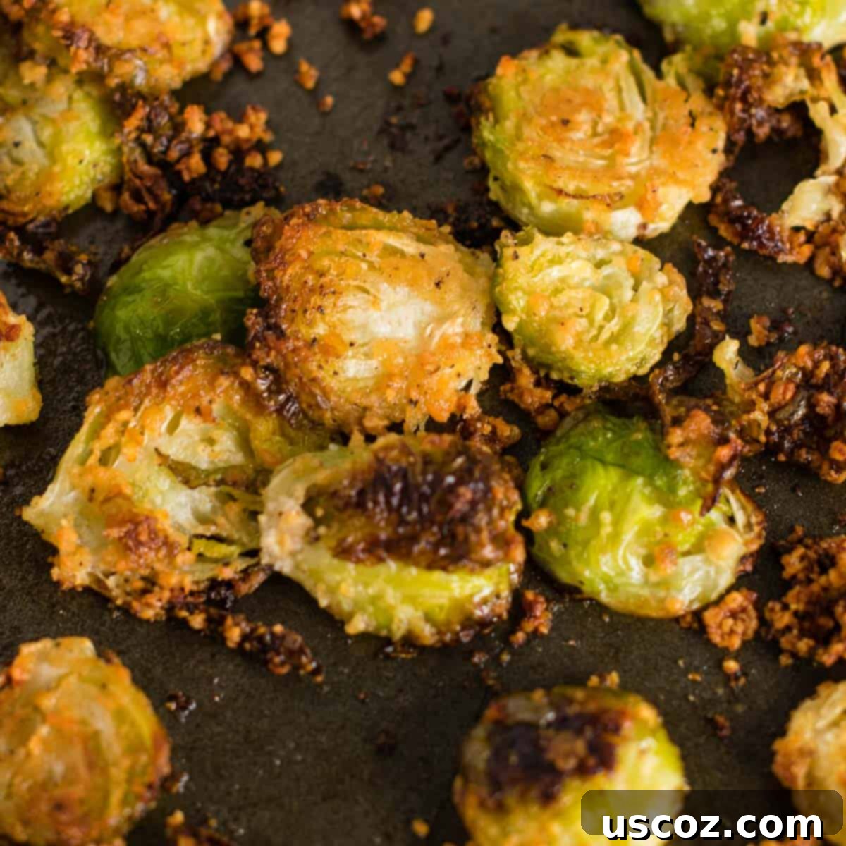 Sprout Leaf Crisps 11 brussel sprout chips on a baking sheet