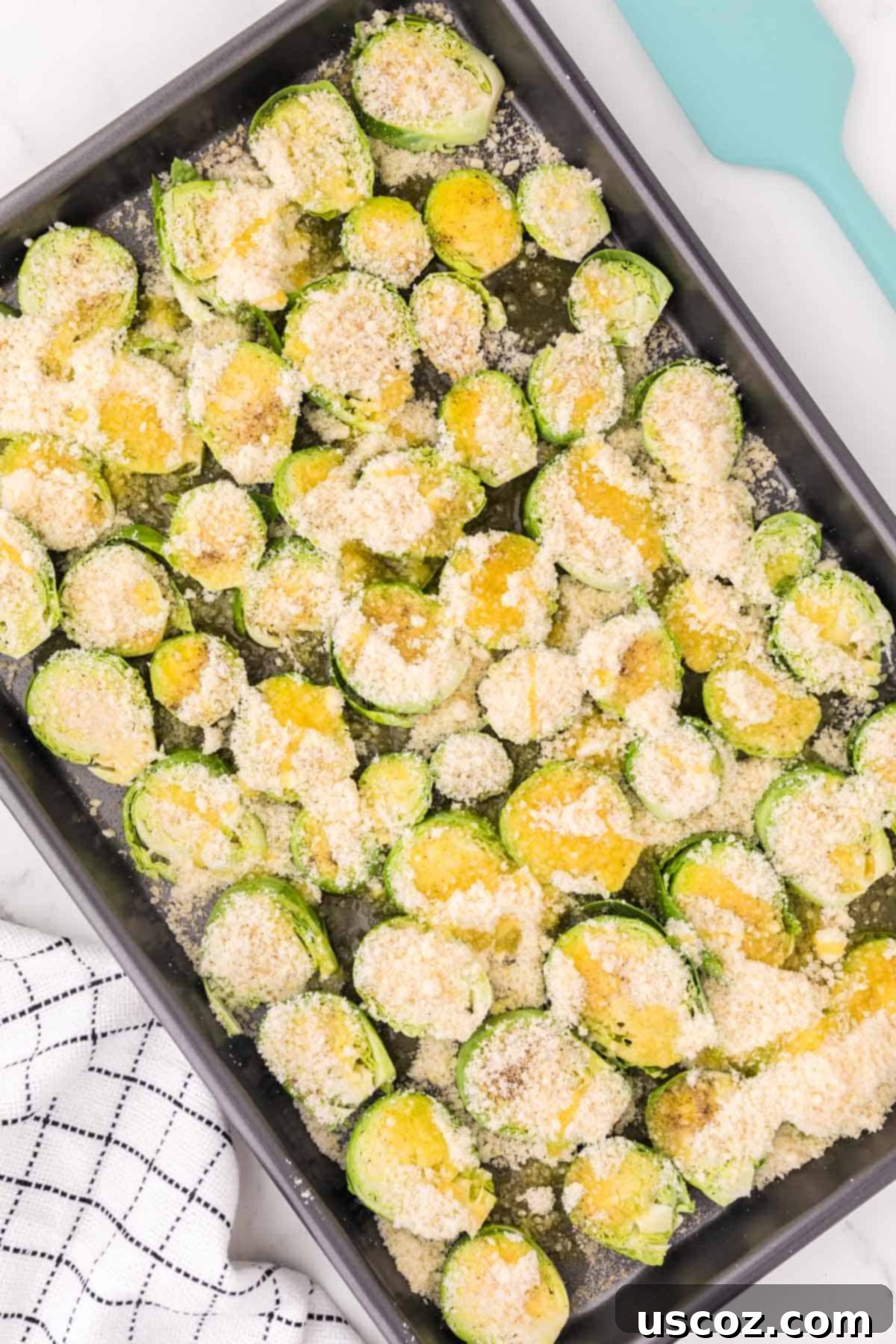 Sprout Leaf Crisps 8 drizzling the brussel sprouts with olive oil