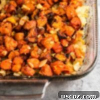 Delicious Sweet Potato Hash 12 sweet potato hash in a glass casserole dish