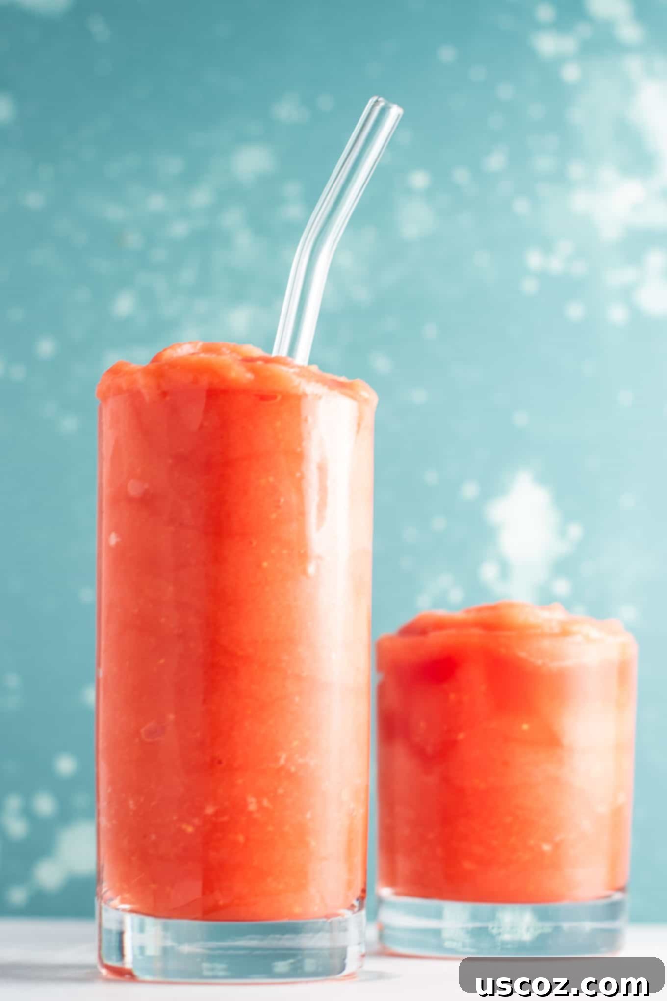 Refreshing watermelon gin slushie in a glass, perfect for summer
