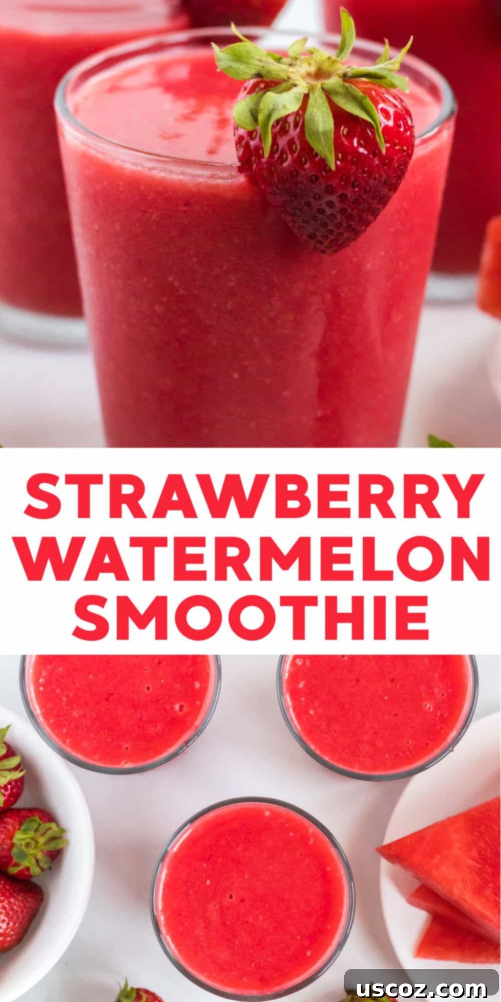 Sweet Summer Smoothie Sensation 8 image with text "strawberry watermelon smoothie"