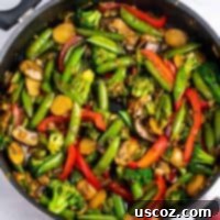Quick Vegetable Stir Fry 19 stir fry vegetables in a skillet