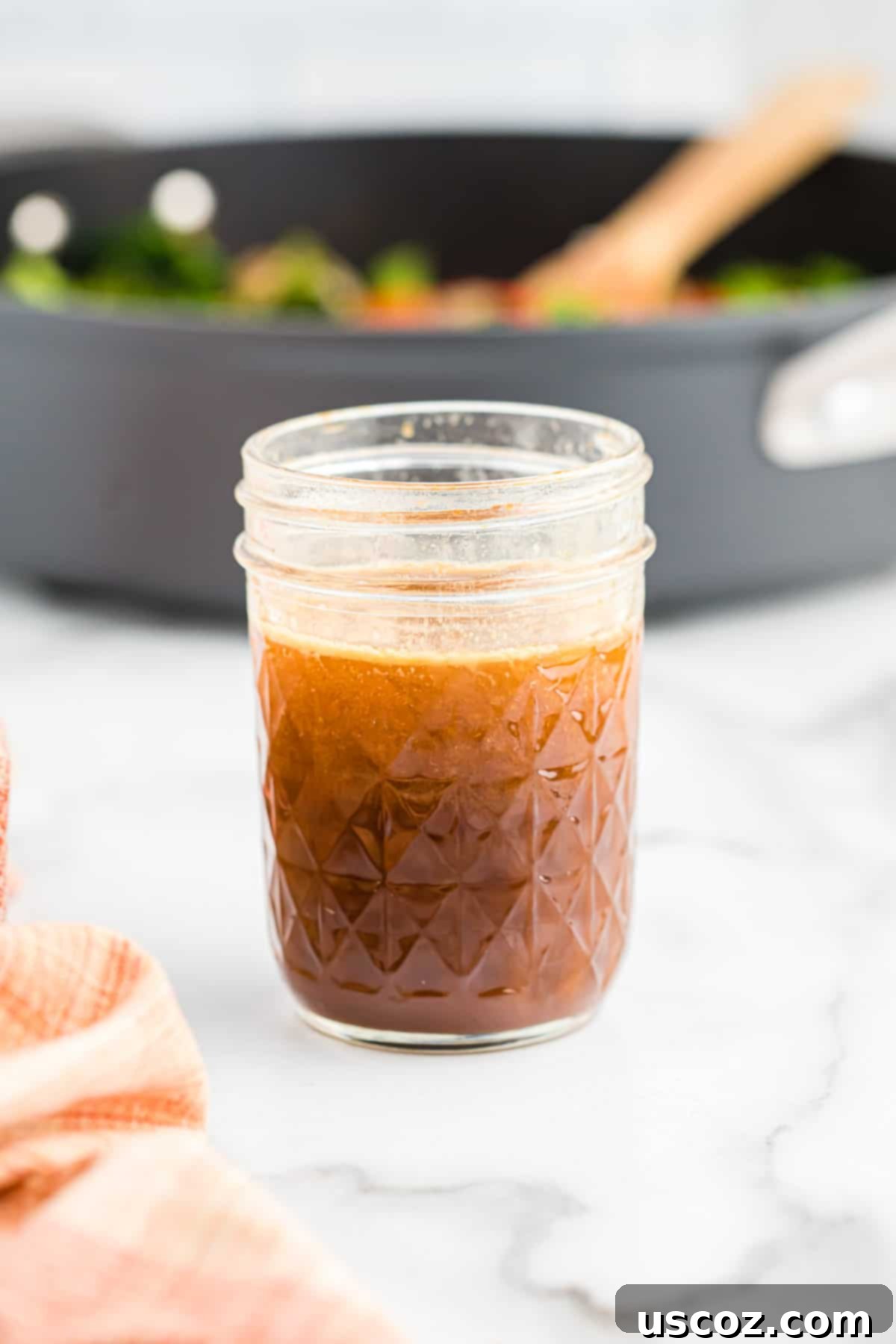 Quick Vegetable Stir Fry 8 stir fry sauce in a mason jar