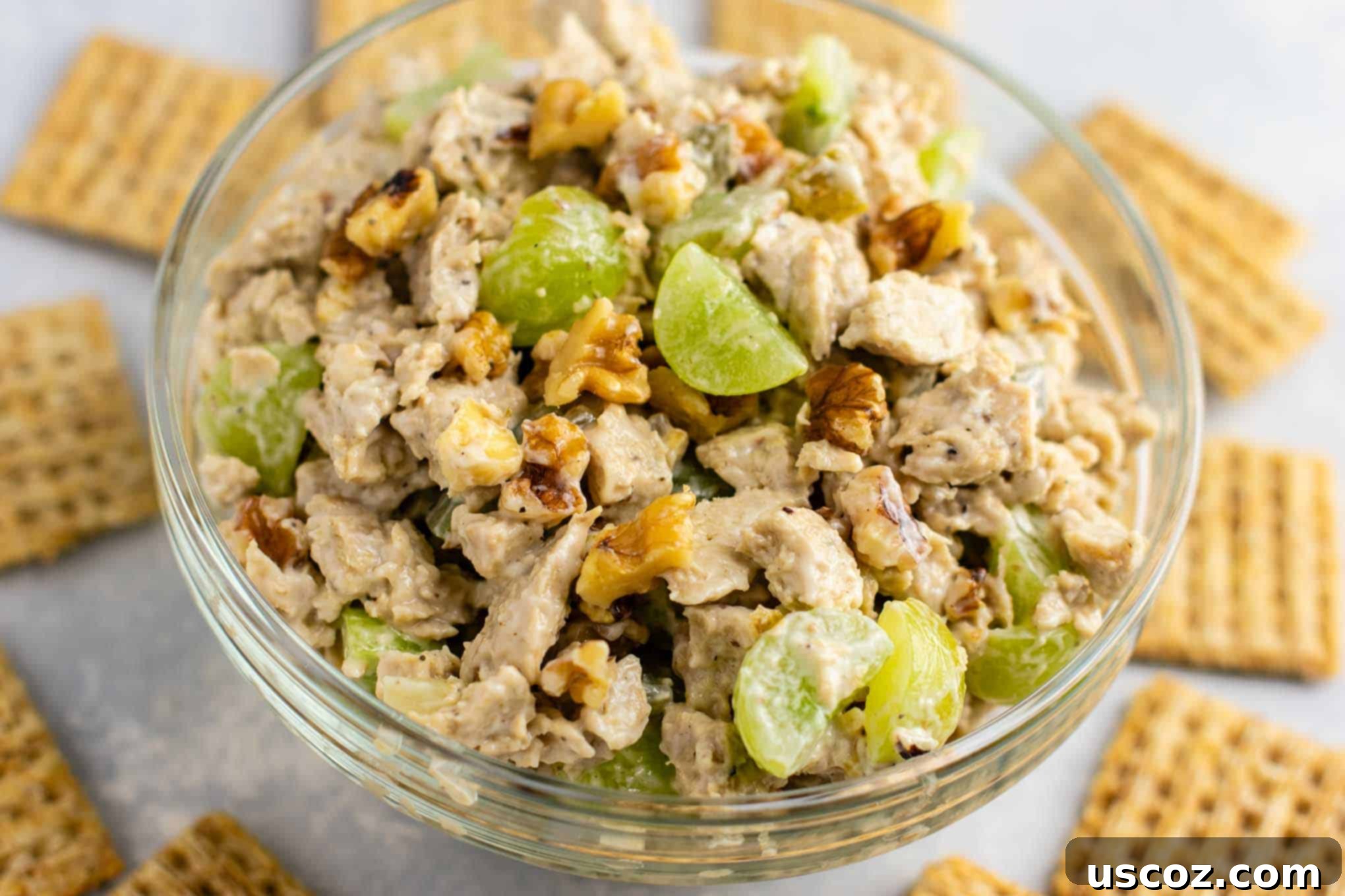 Multiple servings of vegan chicken salad, displayed for meal prep ideas or a large gathering.