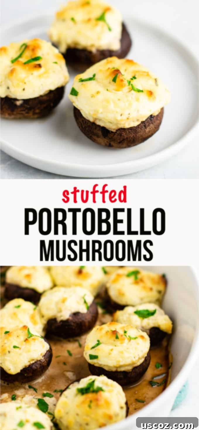 Hearty Stuffed Portobello Delights 11 Easy Stuffed Portobello mushrooms with cream cheese and sour cream – a healthy vegetarian appetizer! (and low carb) #easyrecipe #creamcheese #vegetarian #appetizer #vegetarianappetizer #lowcarb #healthy #healthyrecipe #healthyappetizer