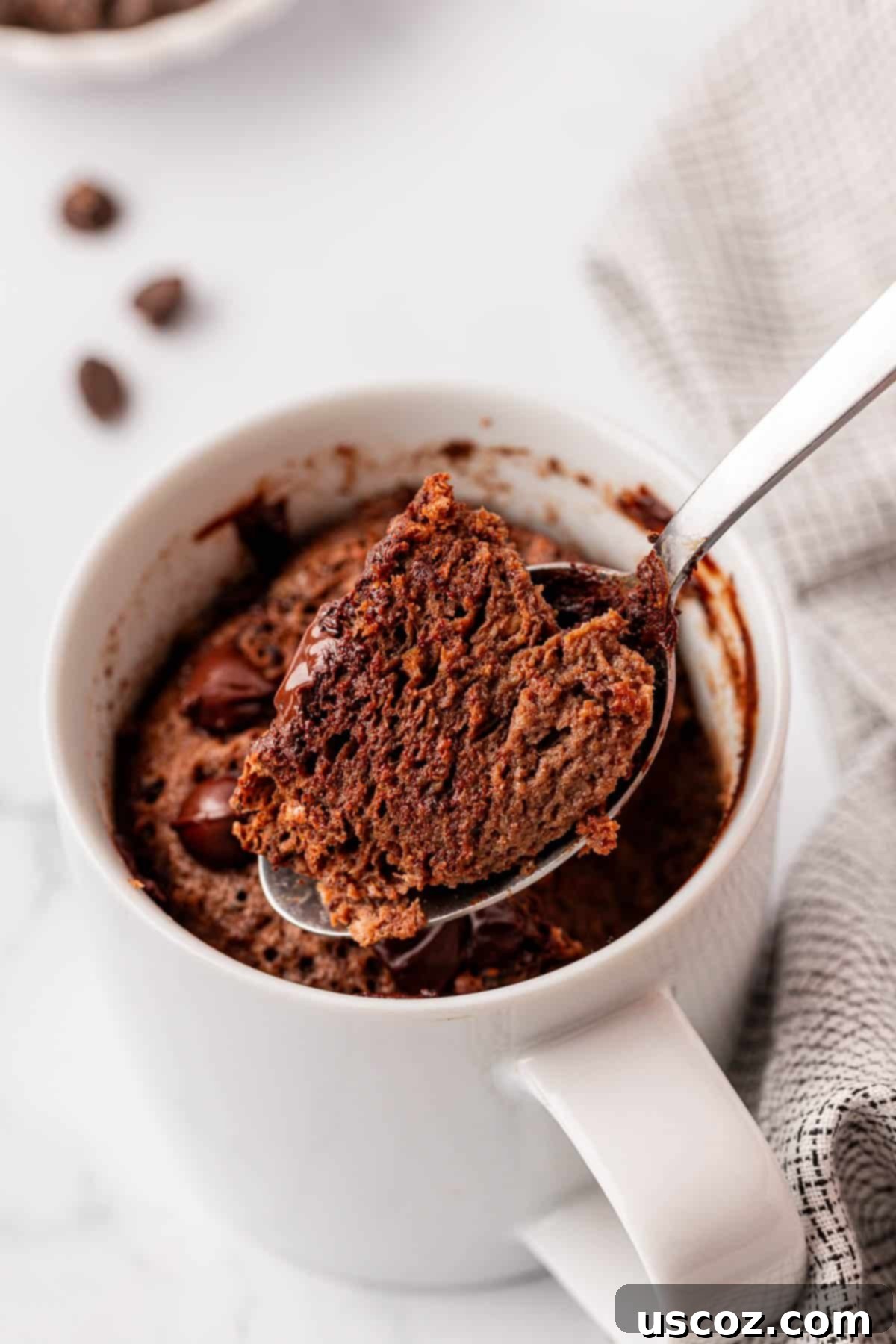 High Protein Chocolate Mug Cake 11 a spoonful of chocolate protein cake
