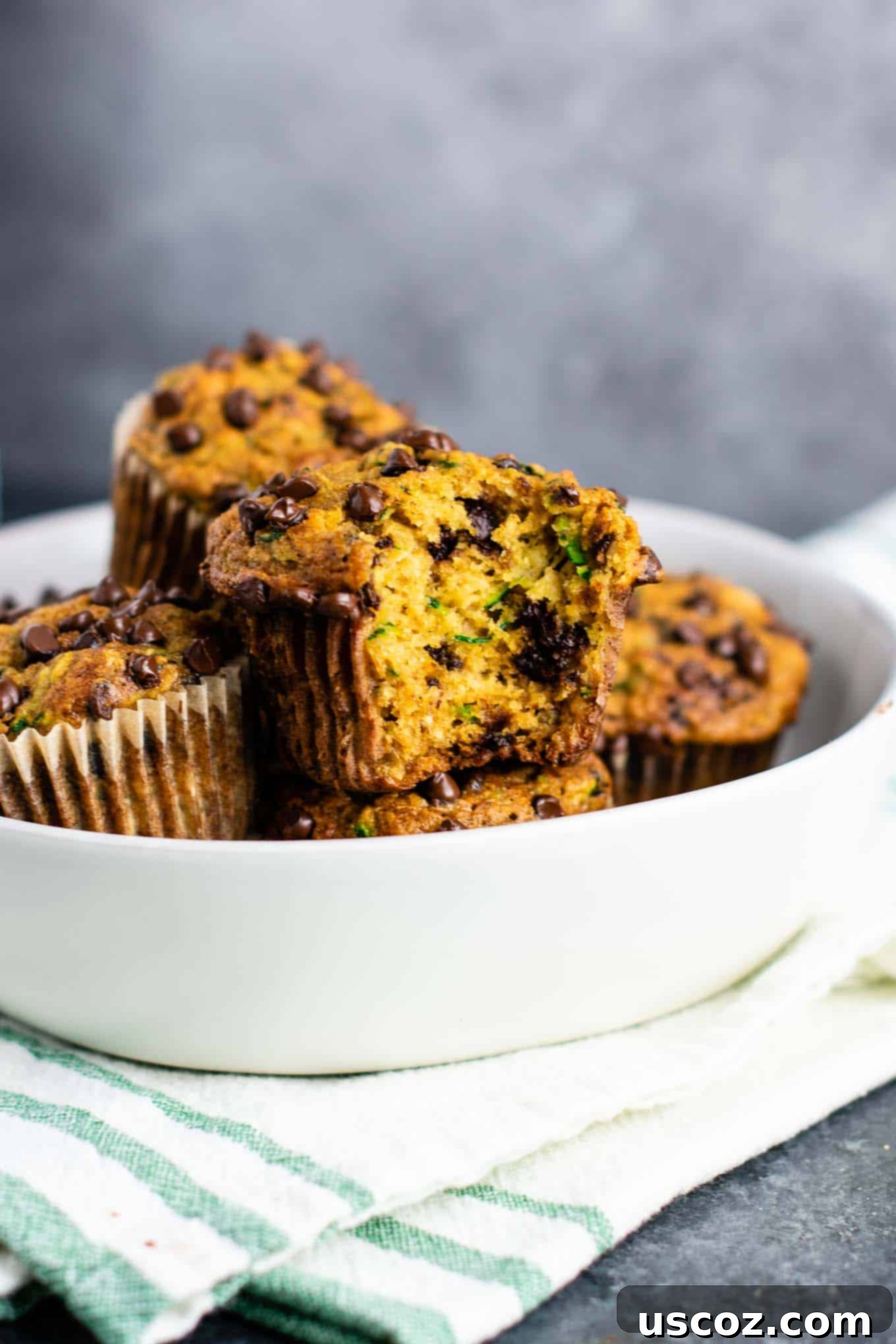 Moist Zucchini Chocolate Chip Muffins 7 zucchini chocolate chip muffins