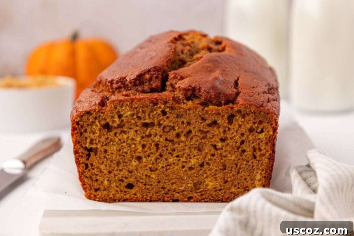 Greek yogurt pumpkin bread loaf