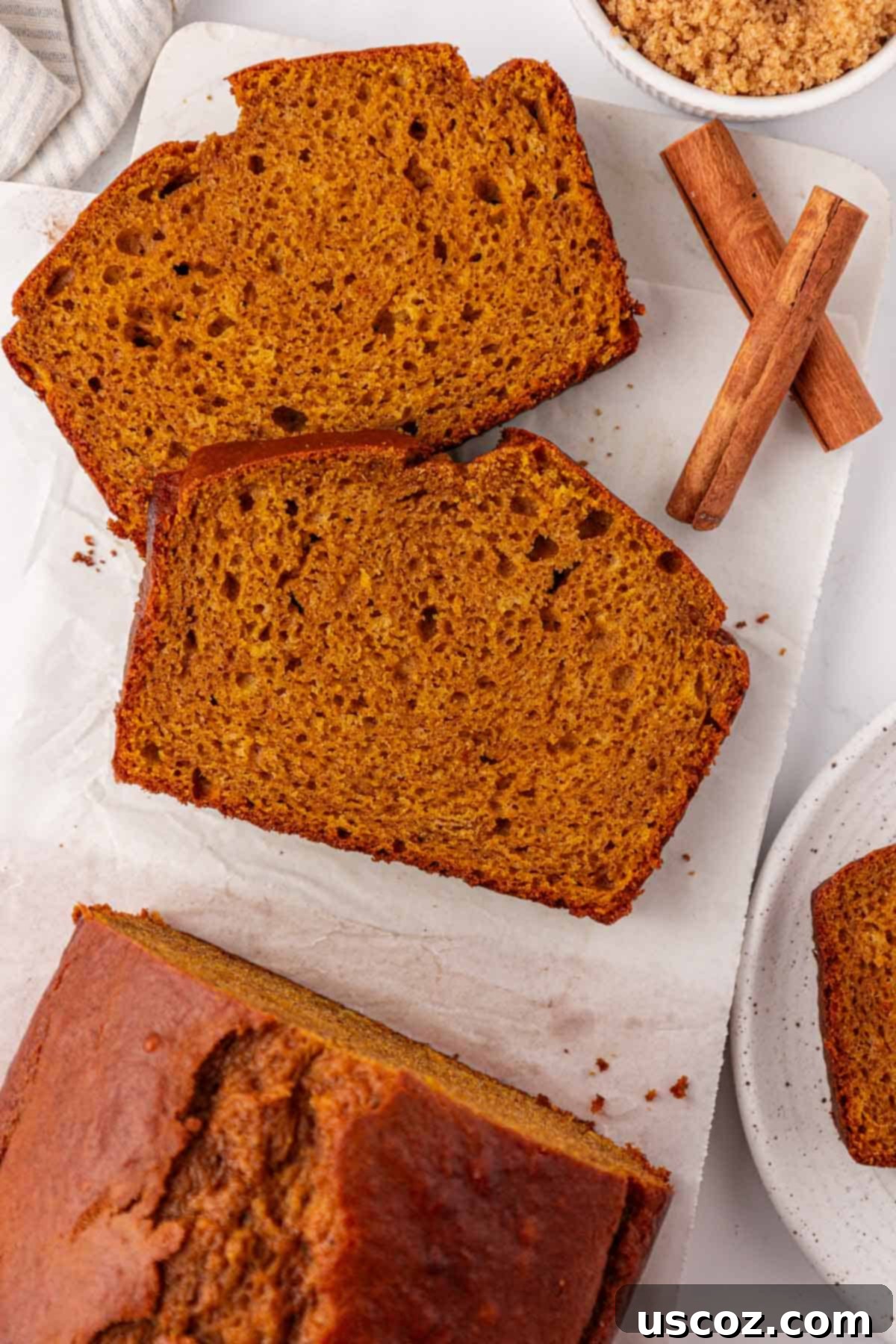 Greek yogurt pumpkin bread slices