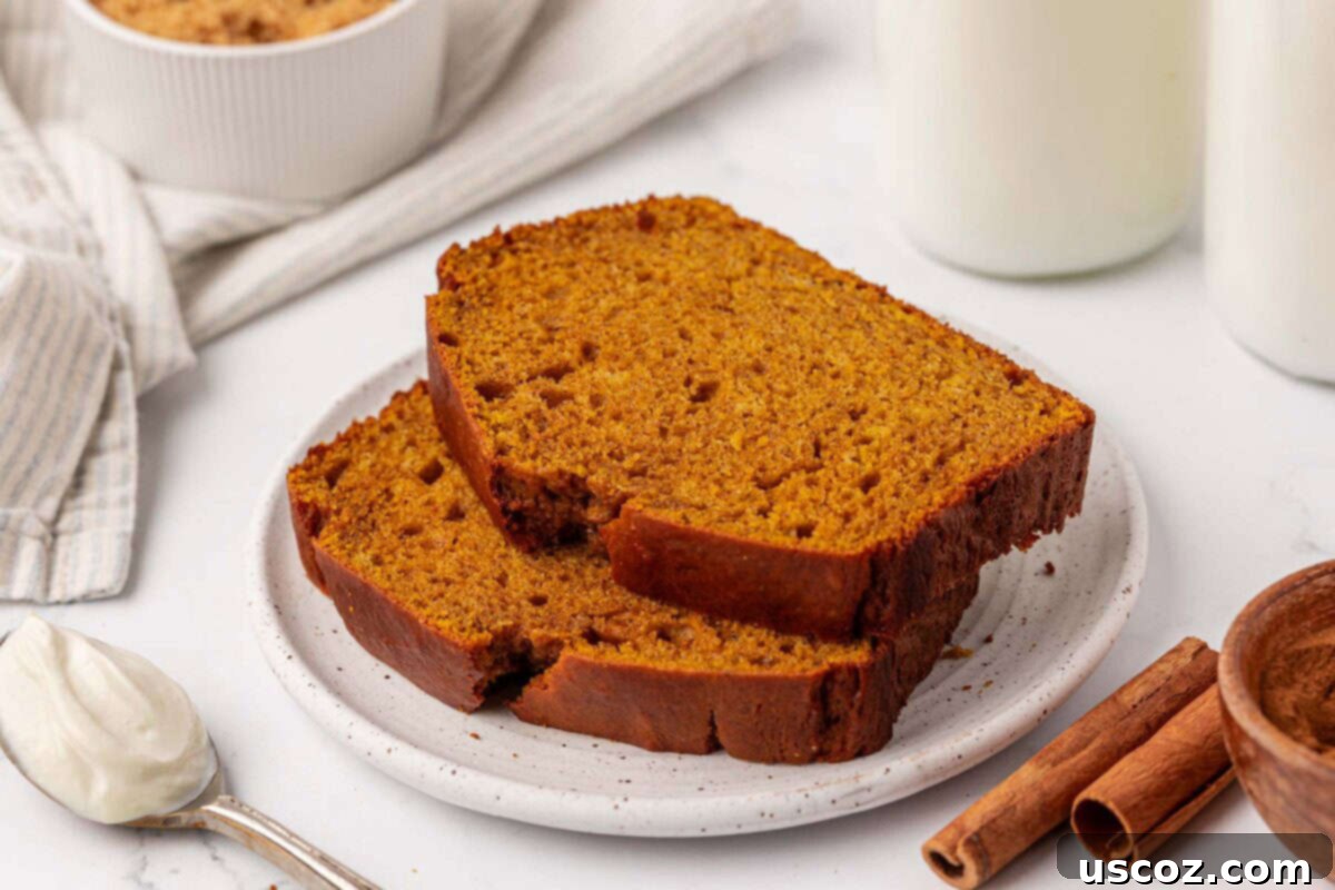 Greek yogurt pumpkin bread slices