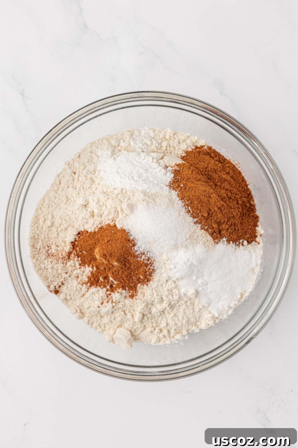 dry ingredients in a mixing bowl