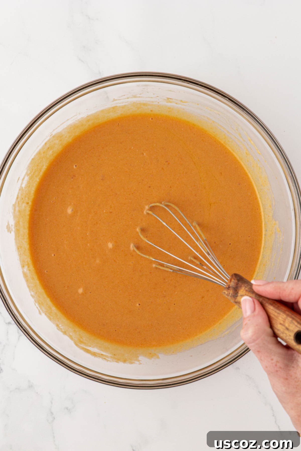 wet ingredients whisked together