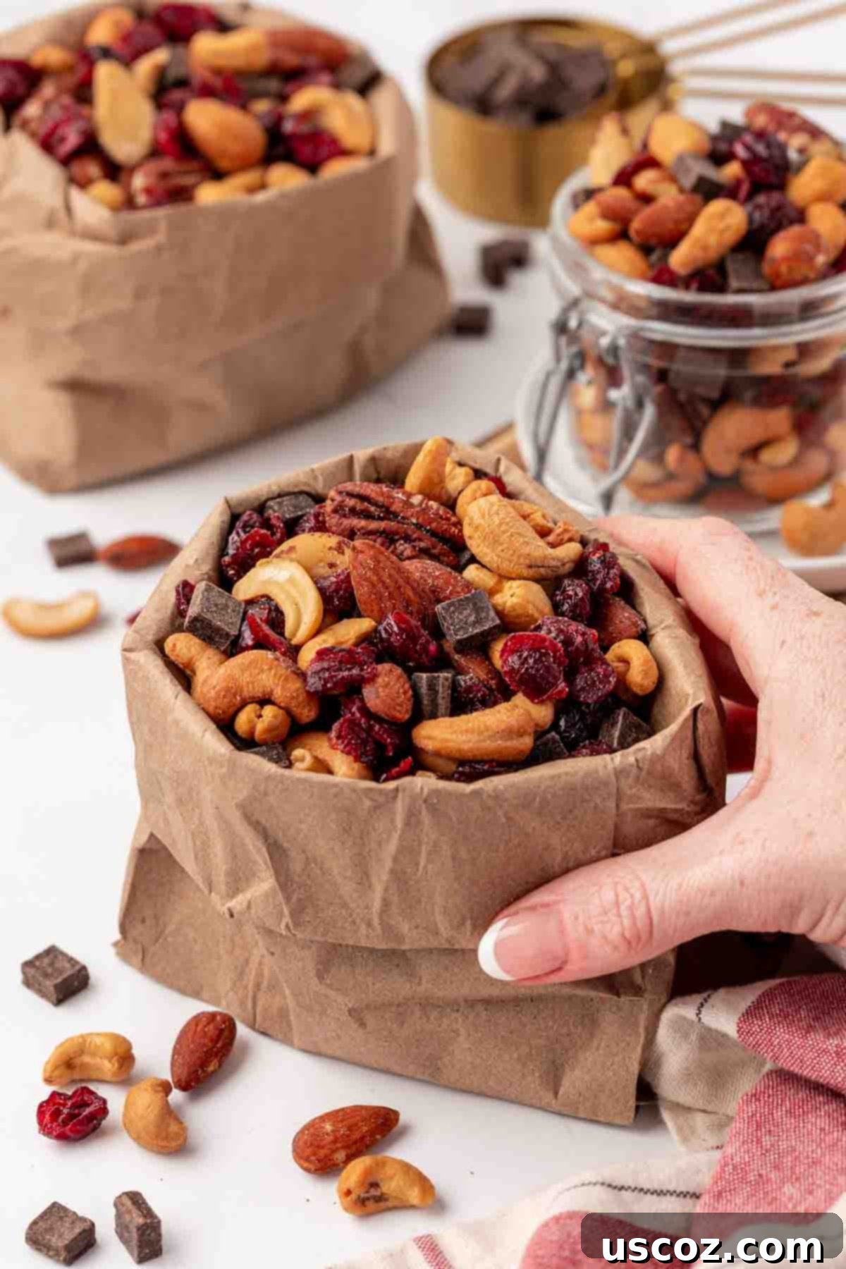 The Ultimate Guide to Crafting Your Own Trail Mix 7 Trail mix in a paper bag